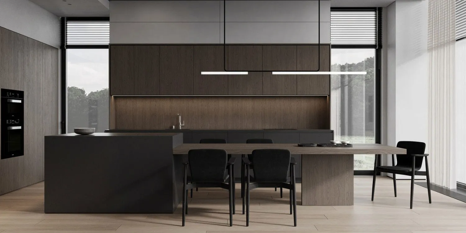 Tủ bếp MDF chữ L nhà anh Bình