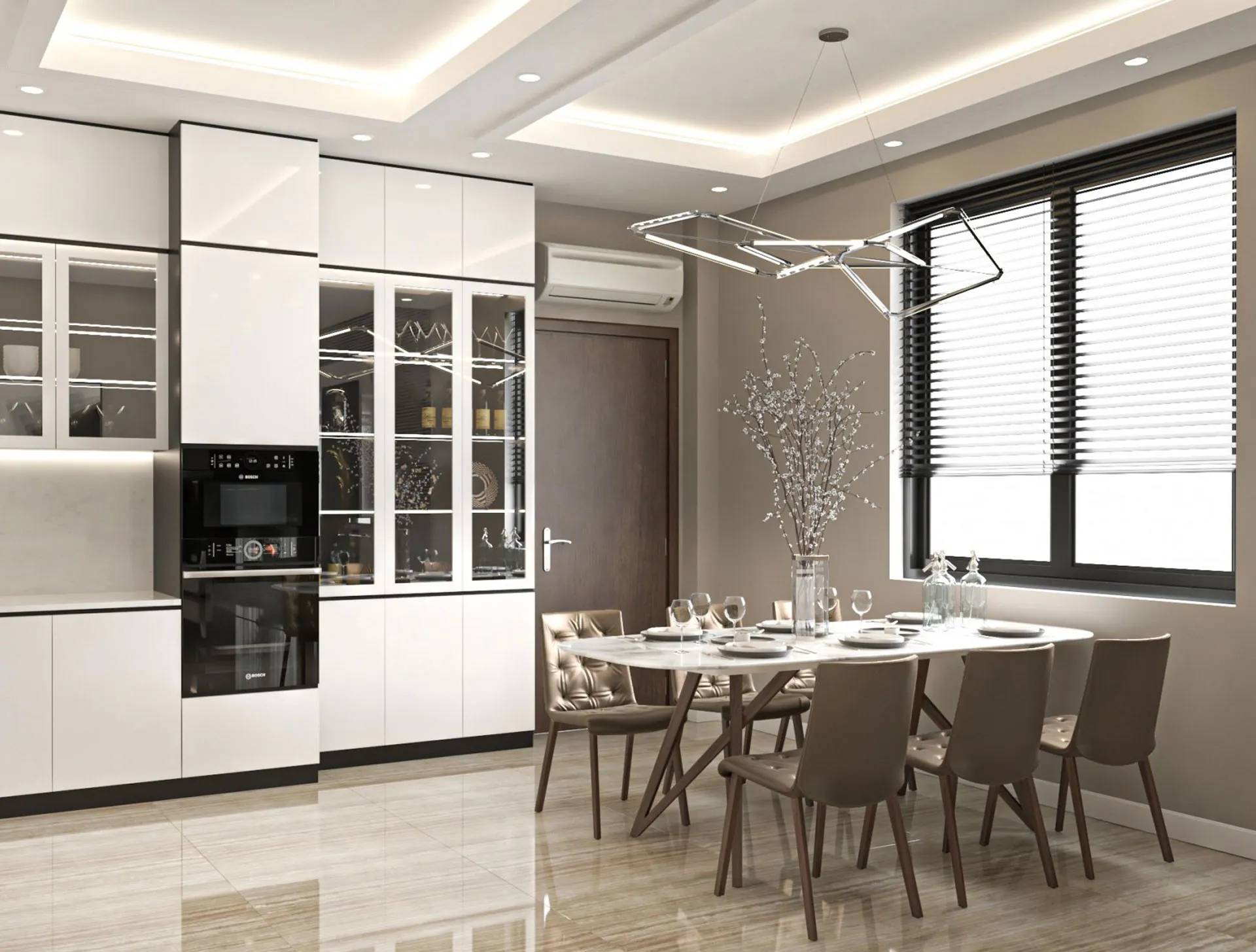 Tủ bếp căn hộ hiện đại căn hộ nhà anh Quân