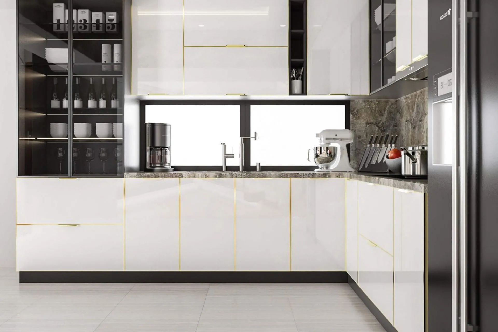 Tủ bếp hợp kim nhôm cao cấp nhà anh Tuấn