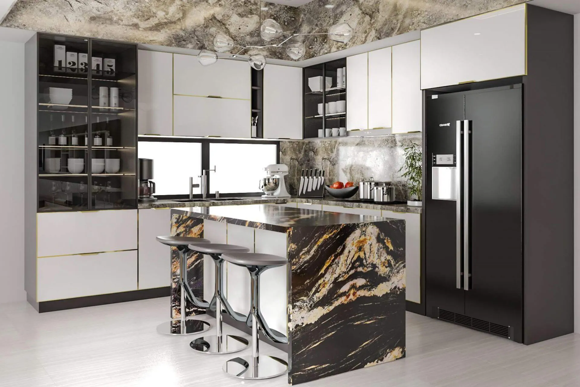 Tủ bếp hợp kim nhôm cao cấp nhà anh Tuấn