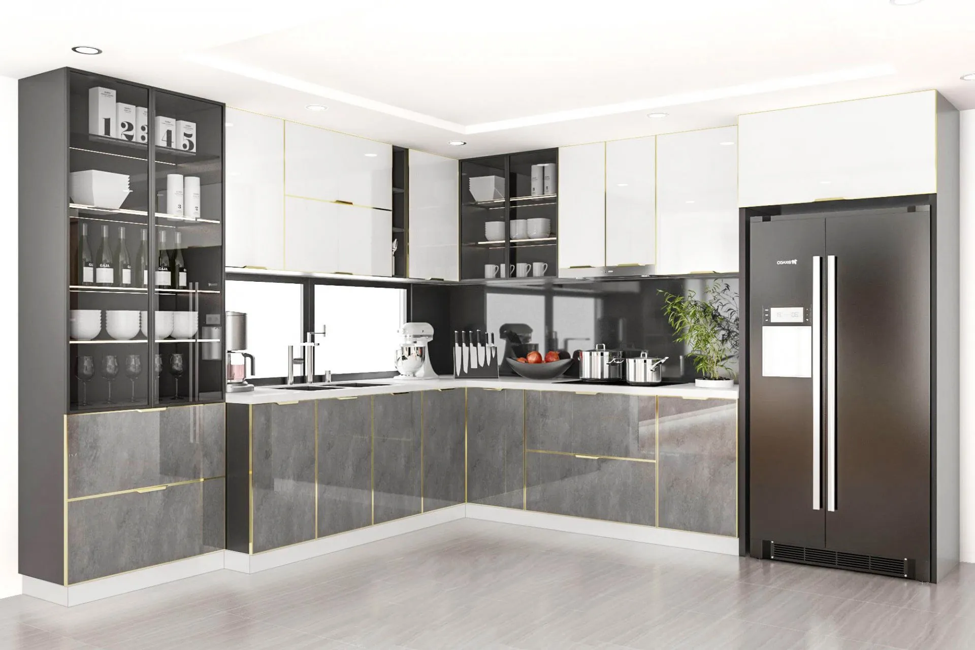 Tủ bếp hợp kim nhôm cao cấp nhà anh Tuấn