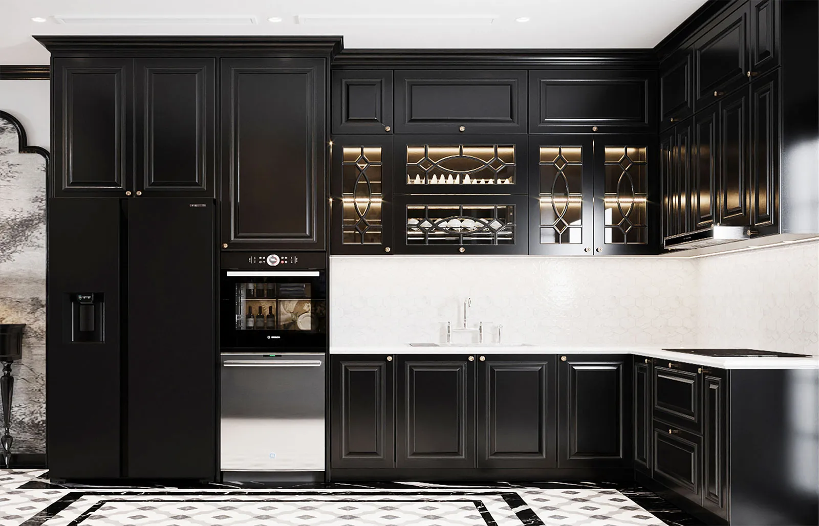 Tủ bếp biệt thự Indochine nhà chị Quỳnh