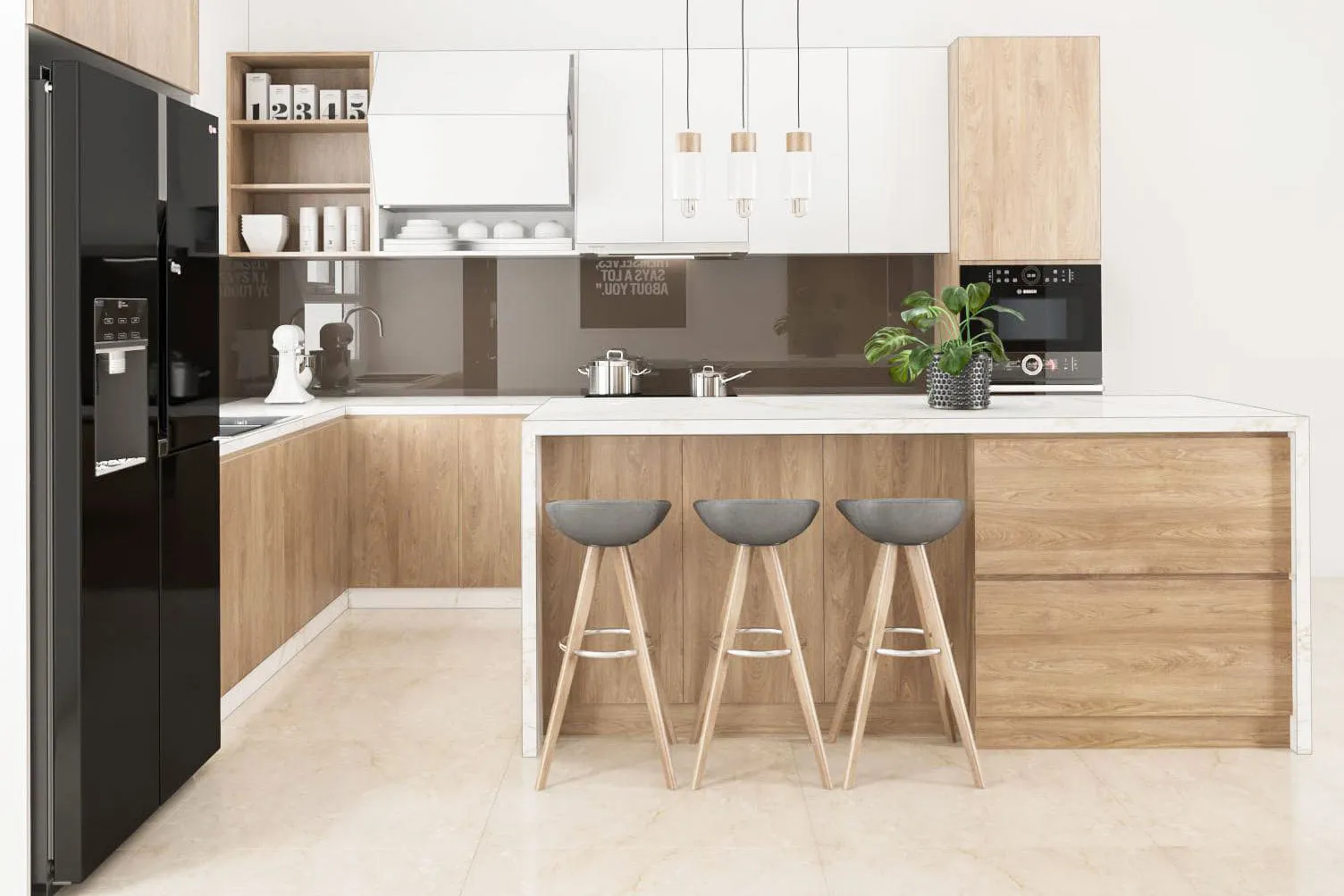 Dự án tủ bếp gỗ hiện đại nhà Chị Thủy